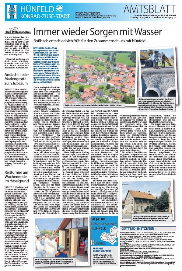 Amtsblatt vom 13. August 2022